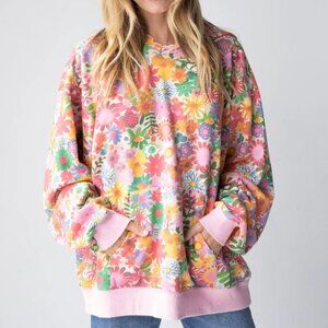 Natural Life Floral Hooded Sweatshirt - NEW WITH TAGS